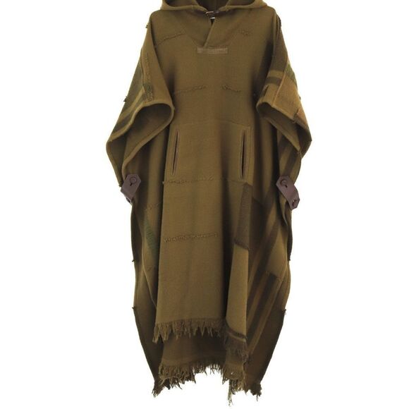 Ralph Lauren Purple Label Sweaters - Ralph Lauren Collection Fall 2006 Olive Patchwork Blanket Hooded Anorak Poncho